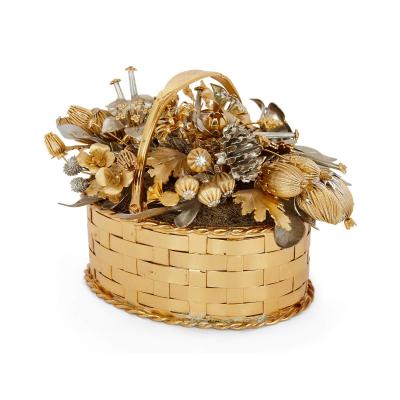  Gorham Manufacturing Co Pair of silvered and gilt Fleur des Si cles flower basket models