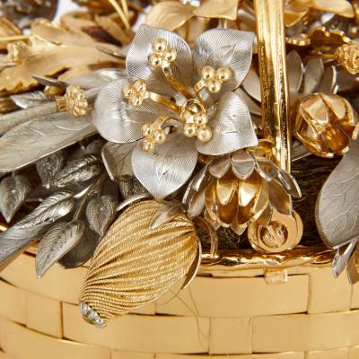  Gorham Manufacturing Co Pair of silvered and gilt Fleur des Si cles flower basket models
