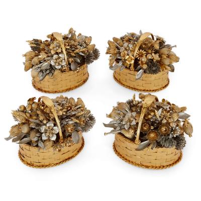  Gorham Manufacturing Co Pair of silvered and gilt Fleur des Si cles flower basket models