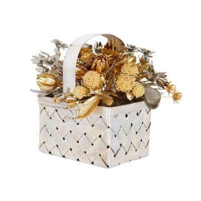  Gorham Manufacturing Co Pair of silvered and gilt metal Fleurs des Si cles flower models by Gorham