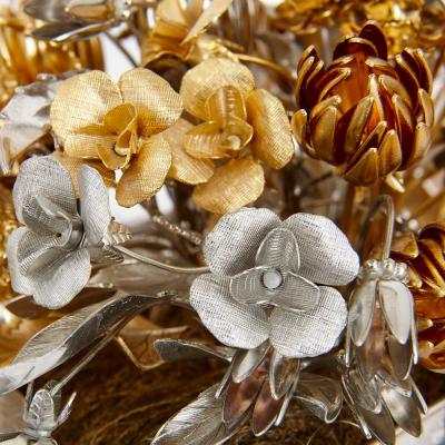  Gorham Manufacturing Co Pair of silvered and gilt metal Fleurs des Si cles flower models by Gorham