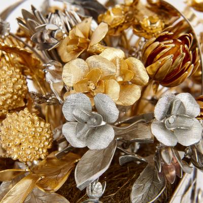  Gorham Manufacturing Co Pair of silvered and gilt metal Fleurs des Si cles flower models by Gorham