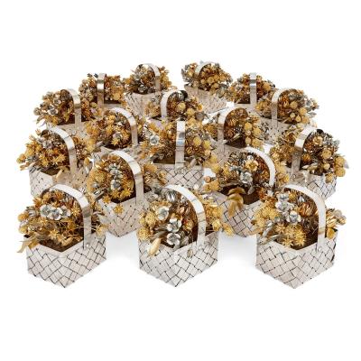  Gorham Manufacturing Co Pair of silvered and gilt metal Fleurs des Si cles flower models by Gorham