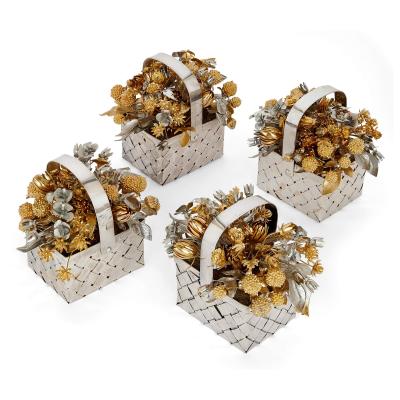  Gorham Manufacturing Co Pair of silvered and gilt metal Fleurs des Si cles flower models by Gorham