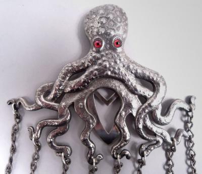 Gorham Manufacturing Co Rare Gorham Victorian Sterling Silver Octopus Chatelaine 1887