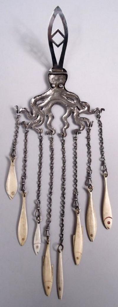 Gorham Manufacturing Co Rare Gorham Victorian Sterling Silver Octopus Chatelaine 1887