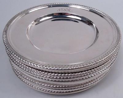  Gorham Manufacturing Co Set of 12 Gorham Kensington Sterling Silver Bread Butter Plates