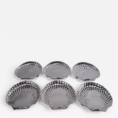  Gorham Manufacturing Co Set of 6 Gorham Midcentury Modern Scallop Shell Seafood Dishes