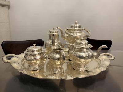  Gorham Manufacturing Co Very rare coffee and tea service In solid silver by A Gorham Art Nouveau 