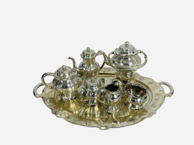  Gorham Manufacturing Co Very rare coffee and tea service In solid silver by A Gorham Art Nouveau 