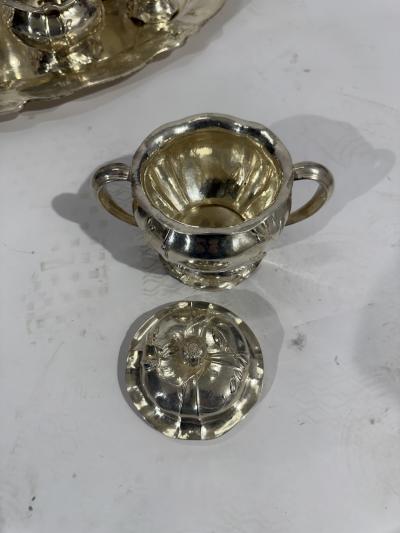  Gorham Manufacturing Co Very rare coffee and tea service In solid silver by A Gorham Art Nouveau 