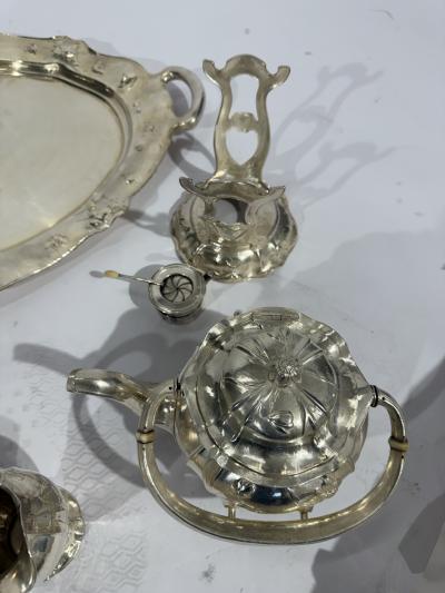  Gorham Manufacturing Co Very rare coffee and tea service In solid silver by A Gorham Art Nouveau 
