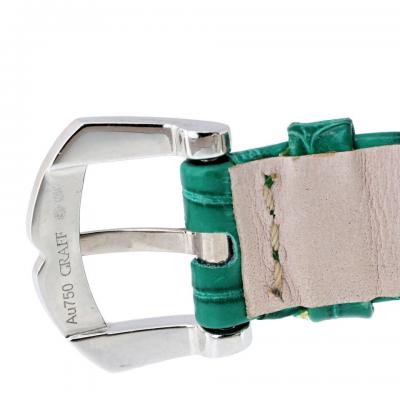  Graff Graff 18K White Gold Butterfly Green Emerald Limited Edition 32mm Dial Watch