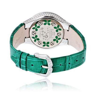  Graff Graff 18K White Gold Butterfly Green Emerald Limited Edition 32mm Dial Watch