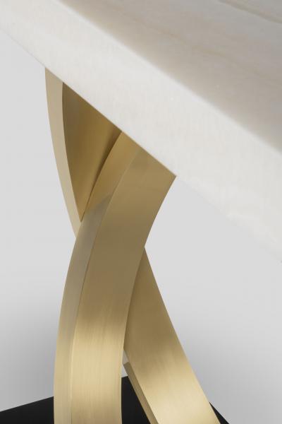  Greenapple Art Deco Armilar Console Table Onyx Brass Handmade in Portugal by Greenapple