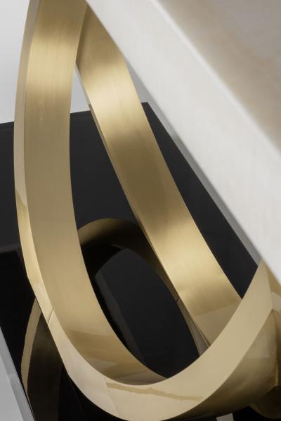  Greenapple Art Deco Armilar Console Table Onyx Brass Handmade in Portugal by Greenapple