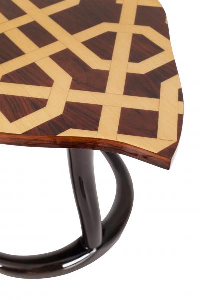  Greenapple Art Deco Marquetry Infinity Side Table Beech Handmade in Portugal by Greenapple
