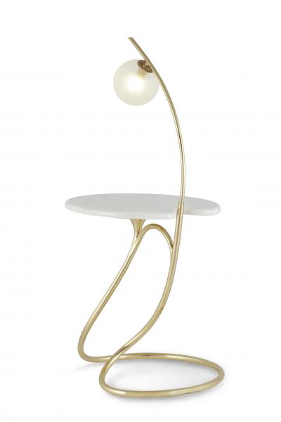  Greenapple Art Deco Oxford Side Table Calacatta Marble Brass Handmade Portugal Greenapple