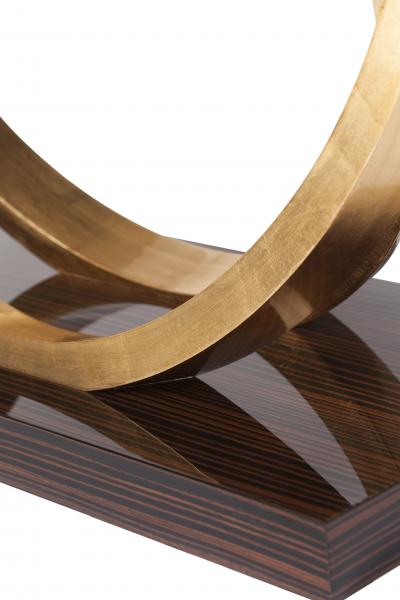  Greenapple Art Deco Turim Console Table Ebony Gold Leaf Handmade in Portugal by Greenapple