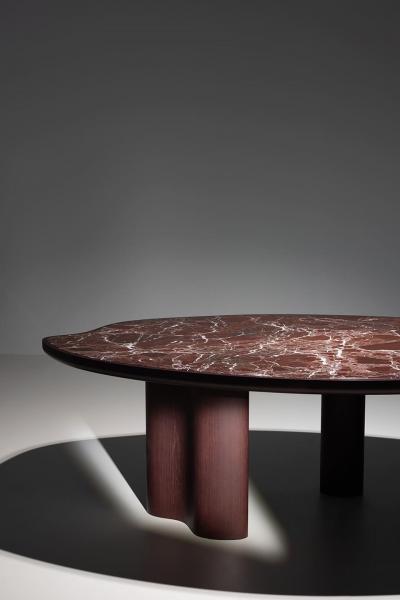 Greenapple Cerdeira Marble Dining Table Rosso Levanto Marble Handmade by Greenapple