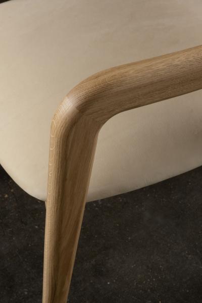  Greenapple Modern Anjos Dining Chairs Leather Oak Root Handmade in Portugal by Greenapple