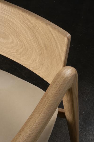  Greenapple Modern Anjos Dining Chairs Leather Oak Root Handmade in Portugal by Greenapple