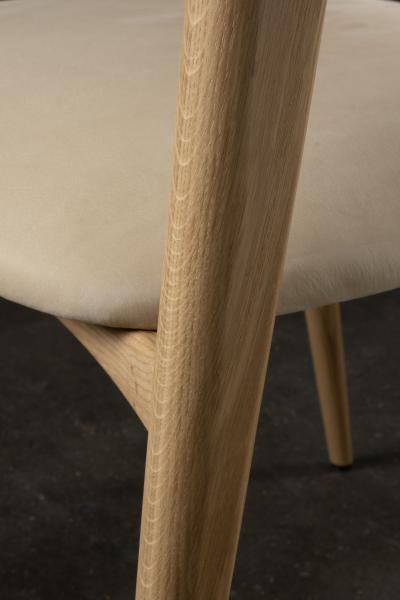  Greenapple Modern Anjos Dining Chairs Leather Oak Root Handmade in Portugal by Greenapple