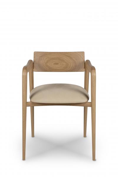  Greenapple Modern Anjos Dining Chairs Leather Oak Root Handmade in Portugal by Greenapple