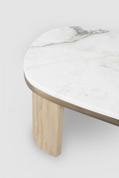 Greenapple Modern Armona Coffee Table Calacatta Marble Brass Handmade Portugal Greenapple