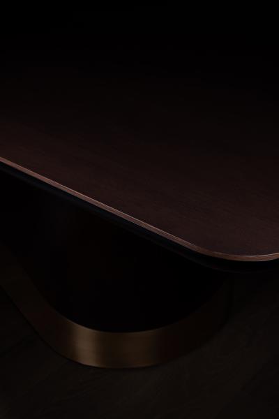  Greenapple Modern Armona Dining Table American Oak Brass Handmade Portugal by Greenapple