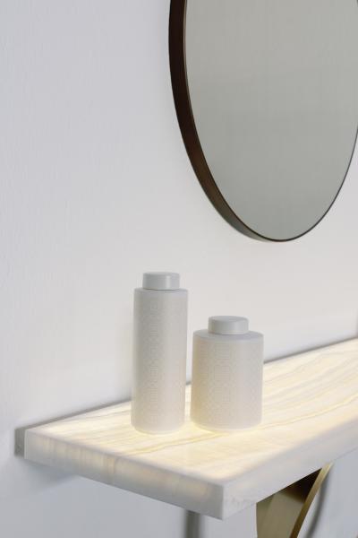  Greenapple Modern Avelar Wall Mirror Black Brass Handmade in Portugal by Greenapple