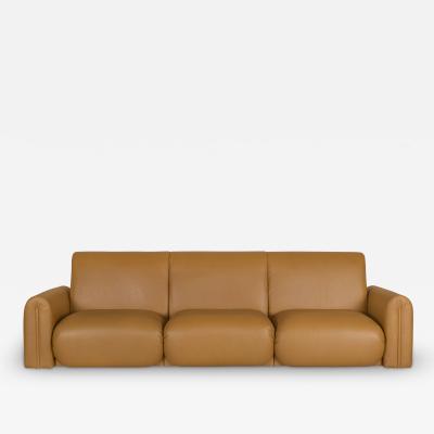  Greenapple Modern Beijinho Sofa Camel Italian Leather Handmade in Portugal by Greenapple