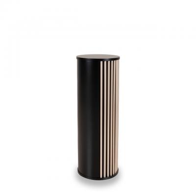  Greenapple Modern Black Flute Pedestal Sculpture Column Handmade in Portugal by Greenapple