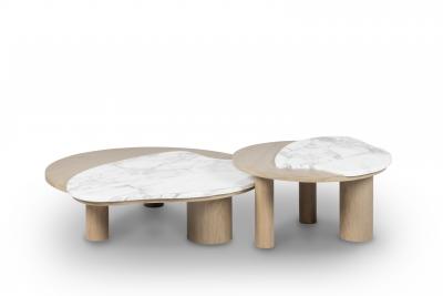  Greenapple Modern Bordeira Nesting Coffee Tables Marble Handmade in Portugal by Greenapple