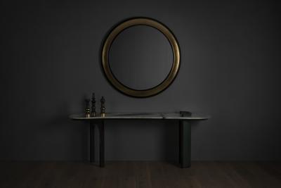  Greenapple Modern Chiado Console Table Marble Leather Handmade in Portugal by Greenapple