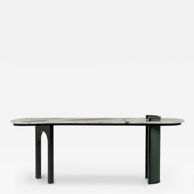  Greenapple Modern Chiado Console Table Marble Leather Handmade in Portugal by Greenapple