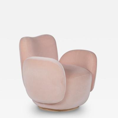  Greenapple Modern Conchula Armchair DEDAR Rose Mohair Handmade in Portugal by Greenapple