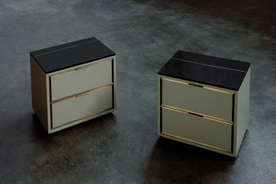  Greenapple Modern Coupe Nightstands Sahara Noir Marble Handmade in Portugal by Greenapple