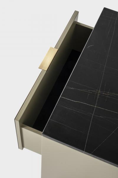  Greenapple Modern Coupe Nightstands Sahara Noir Marble Handmade in Portugal by Greenapple
