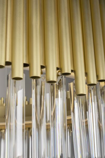  Greenapple Modern Crown Chandelier Clear Crystal Brass Handmade in Portugal by Greenapple