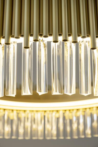  Greenapple Modern Crown Chandelier Clear Crystal Brass Handmade in Portugal by Greenapple