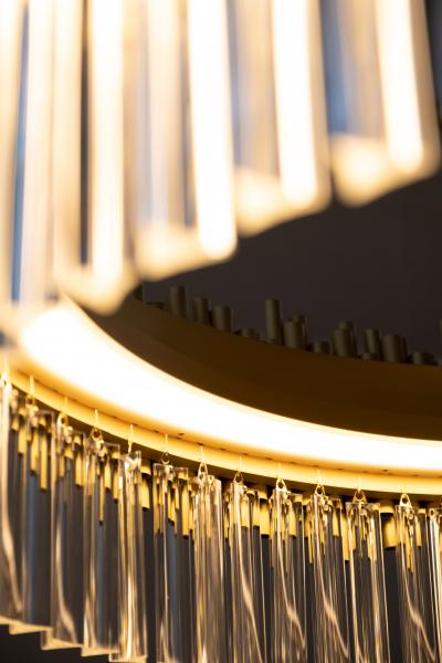  Greenapple Modern Crown Chandelier Clear Crystal Brass Handmade in Portugal by Greenapple