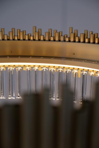  Greenapple Modern Crown Chandelier Clear Crystal Brass Handmade in Portugal by Greenapple