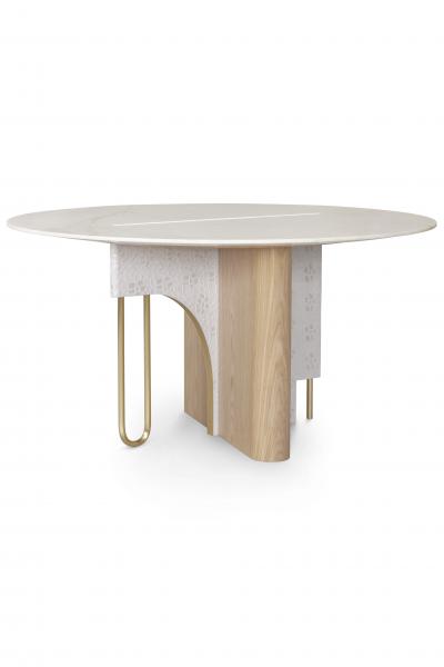  Greenapple Modern Ferreirinha Round Dining Table Marble Handmade in Portugal by Greenapple