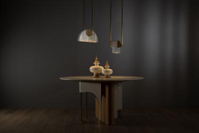  Greenapple Modern Ferreirinha Round Dining Table Marble Handmade in Portugal by Greenapple