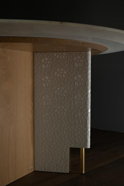  Greenapple Modern Ferreirinha Round Dining Table Marble Handmade in Portugal by Greenapple