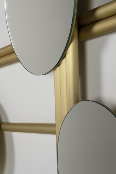  Greenapple Modern Flute Wall Mirror Brushed Brass Handmade in Portugal by Greenapple