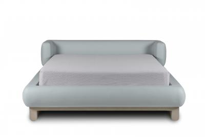  Greenapple Modern Hug Bed Light Blue Italian Leather Handmade in Portugal by Greenapple