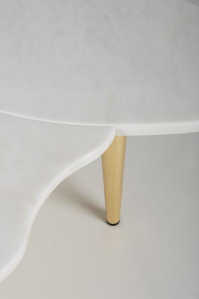 Greenapple Modern Infinity Coffee Table Marble Gold Leaf Handmade in Portugal by Greenapple