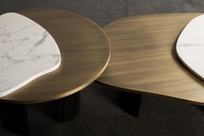  Greenapple Modern Landscape Nesting Coffee Tables Marble Brass Handmade Portugal Greenapple